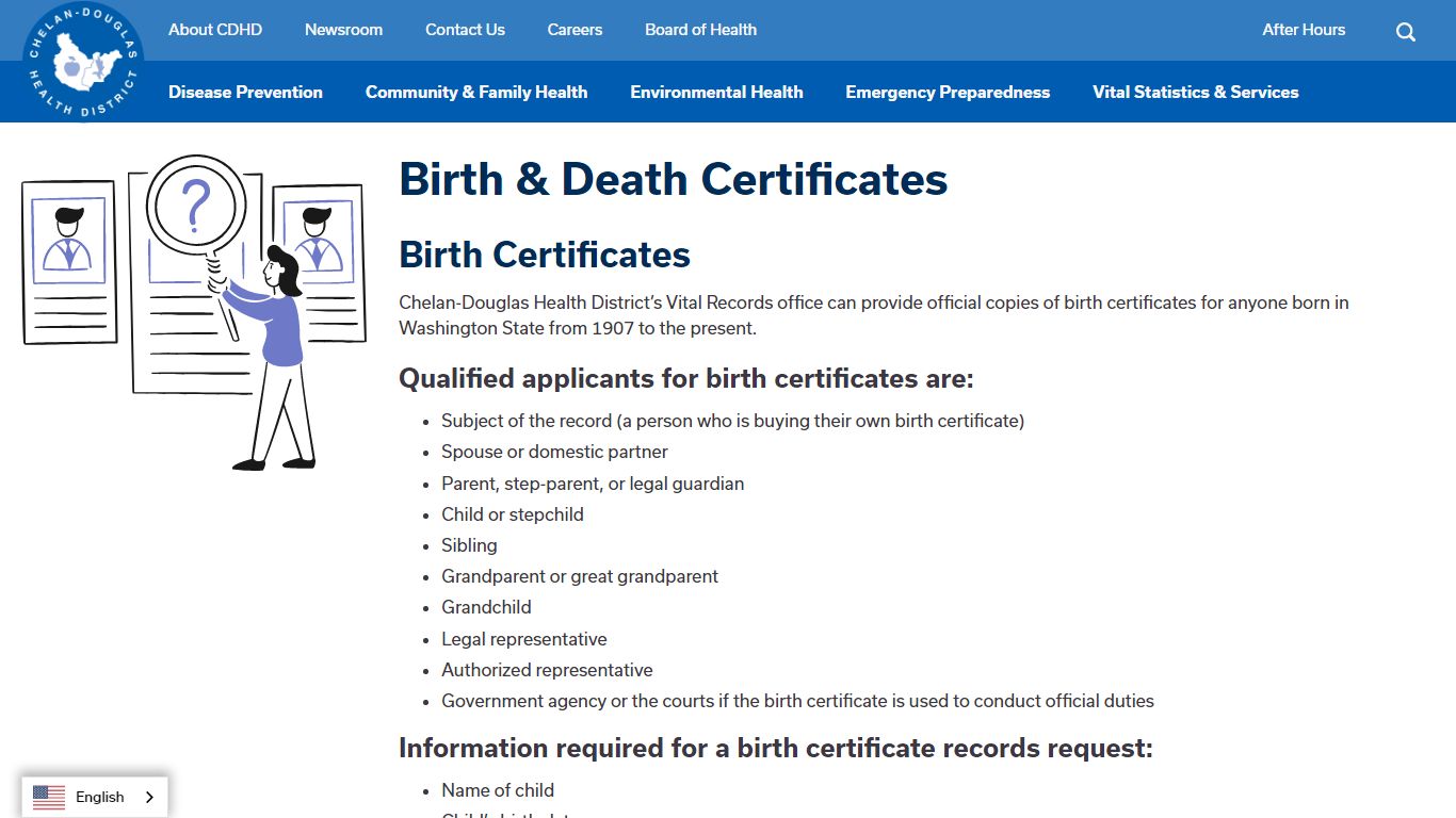 Birth & Death Certificates - Washington